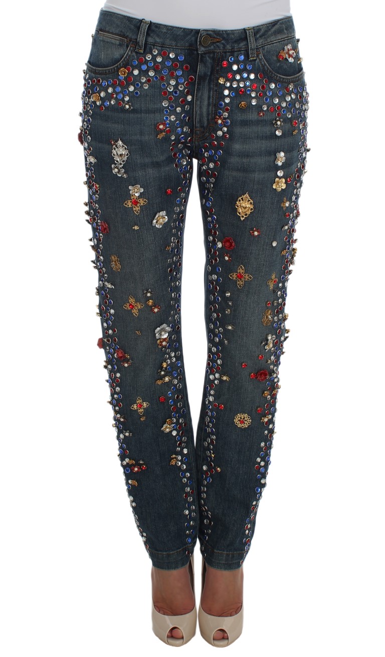 Dolce & Gabbana Enchanted Sicily Crystal Heart Boyfriend Jeans ...