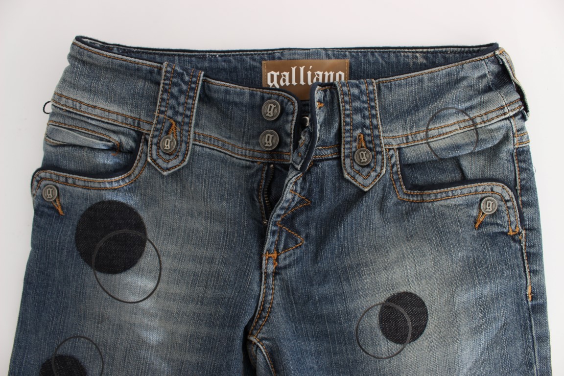 Galliano Blue Wash Cotton Blend Slim Fit Bootcut Jeans • Fashion Brands ...