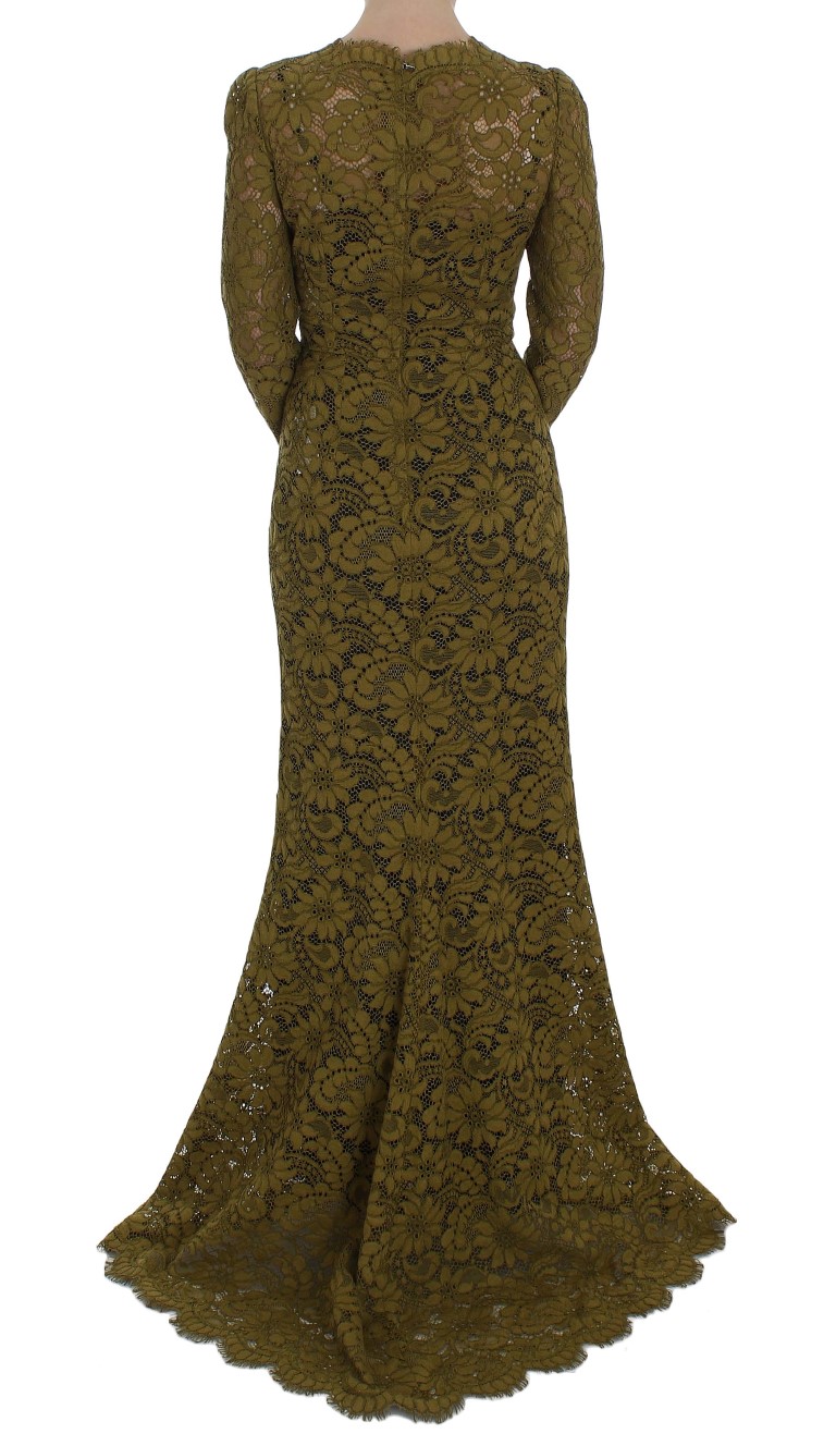 Dolce ☀ Gabbana Olive Green Floral Lace ...