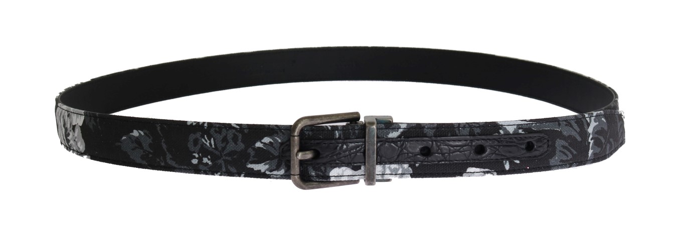 Dolce & Gabbana Black Cayman Linen Leather Belt • Fashion Brands Outlet