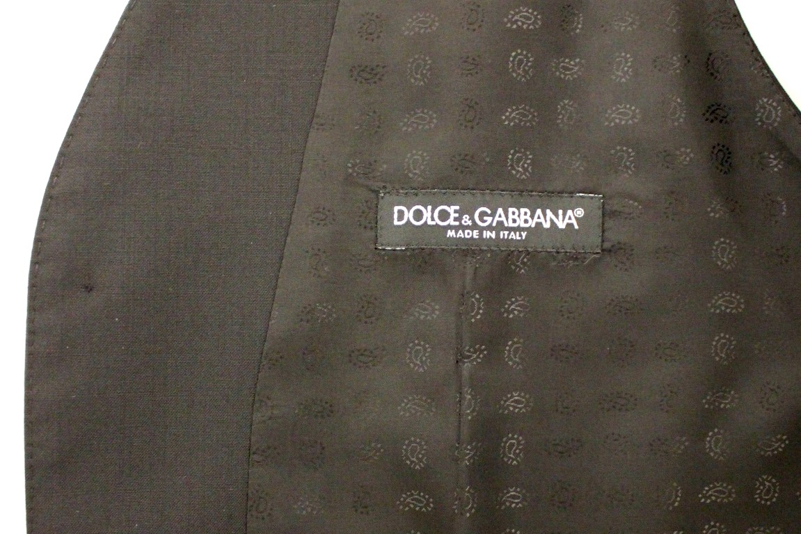 Dolce & Gabbana Black Wool Silk Dress Vest • Top Fashion Brands