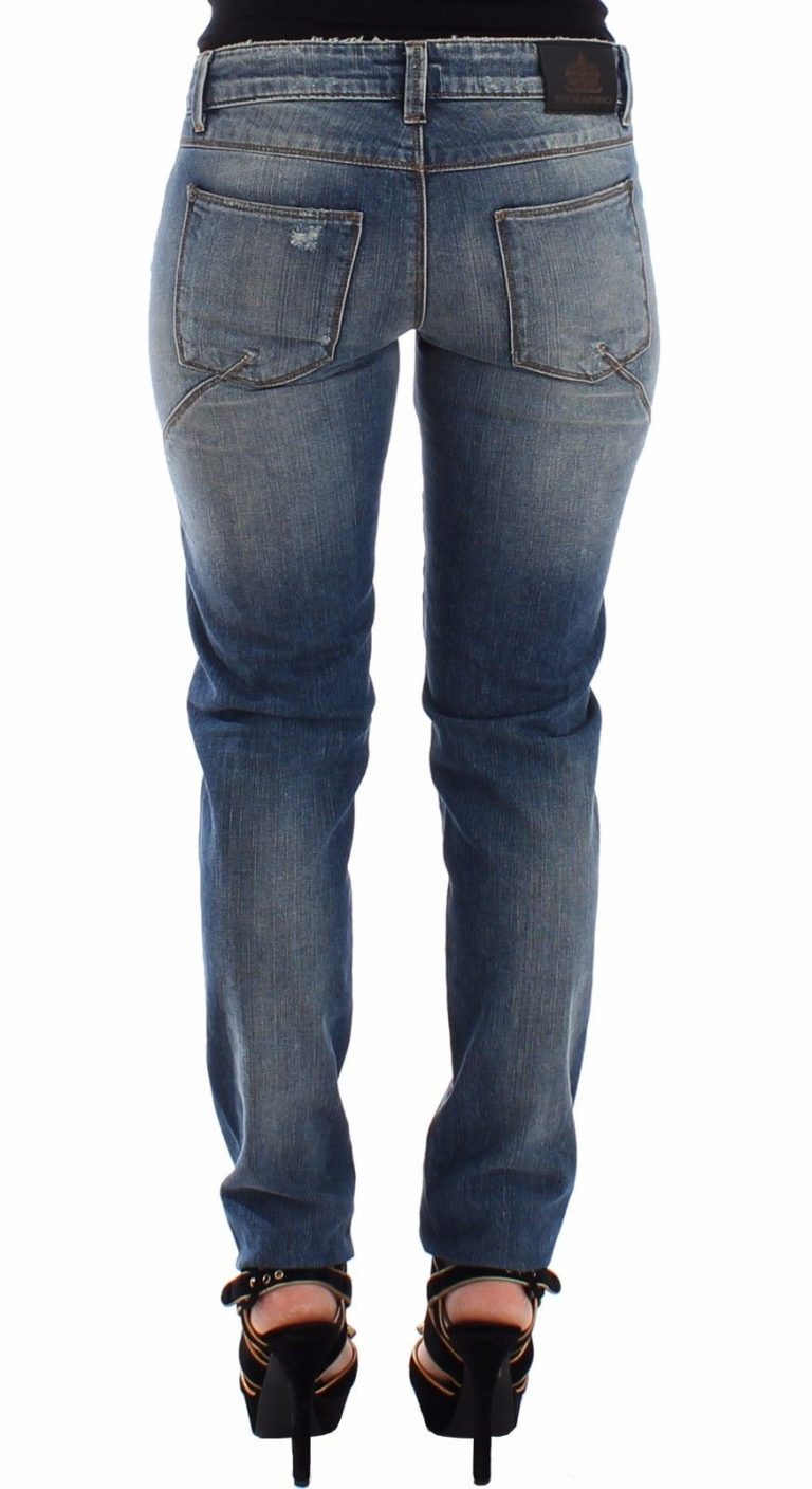 Ermanno Scervino Chic Slim-Fit Blue Denim Jeans • Fashion Brands Outlet
