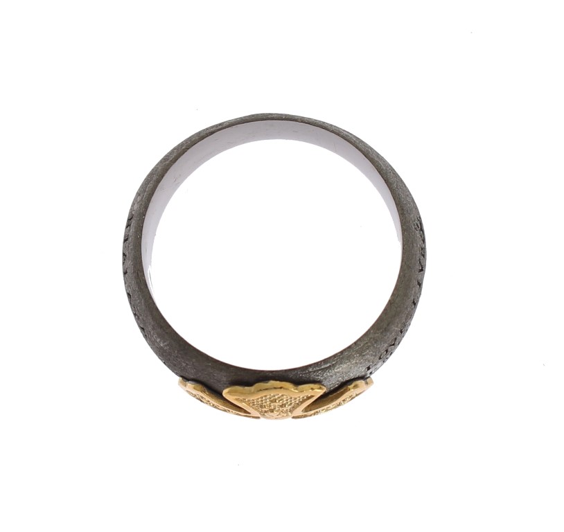 Nialaya Gold Crest 925 Sterling Silver Ring in Grey for Men Mens Jewellery 