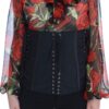 Dolce & Gabbana Elegant Black Floral Brocade Corset Belt - Image 4