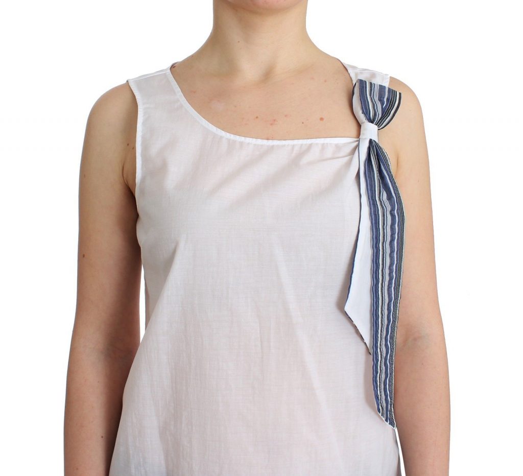 Ermanno Scervino White Blue Top Blouse Tank Shirt Sleeveless • Fashion ...