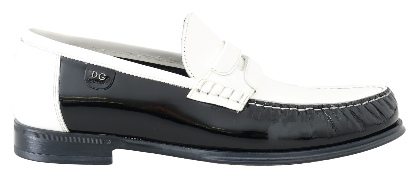 black white loafers