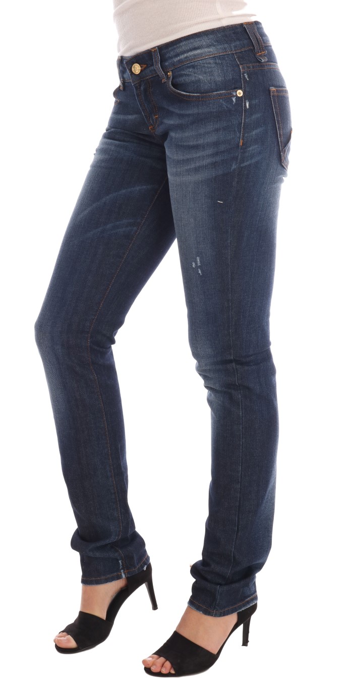 Galliano Blue Wash Cotton Stretch Skinny Low Jeans • Fashion Brands Outlet