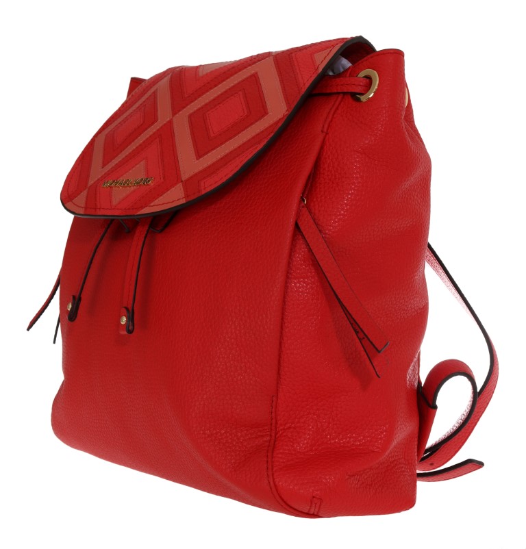 michael kors red leather backpack