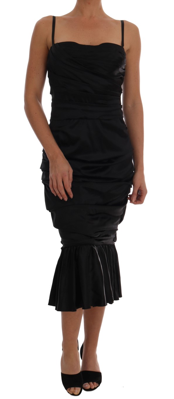 Dolce & Gabbana Black Mermaid Ruched Gown Dress • Fashion Brands Outlet