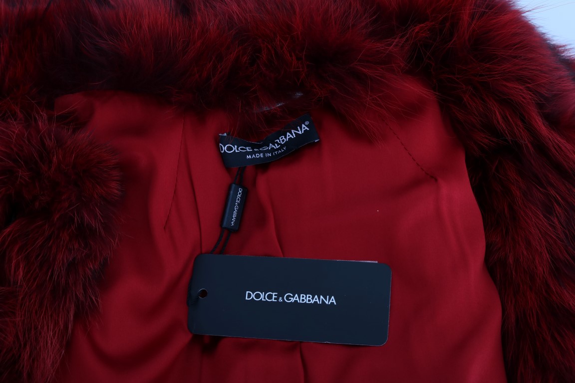Dolce & Gabbana Red Coyote Fur Sleeveless Coat Jacket • Fashion Brands  Outlet