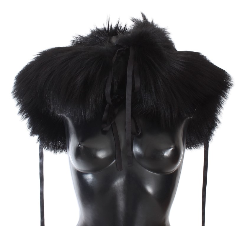 Dolce ☀ Gabbana Black Fox Fur Shoulder ...