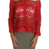 648775 Red Cardigan Crochet Knit Raffia Sweater 5.jpg