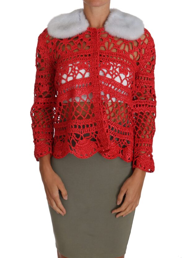 648775 Red Cardigan Crochet Knit Raffia Sweater 5.jpg