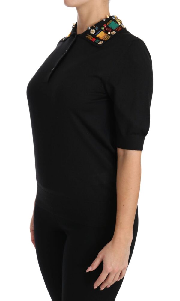 650423 Black Cashmere Crystal Collar Top T Shirt 4.jpg