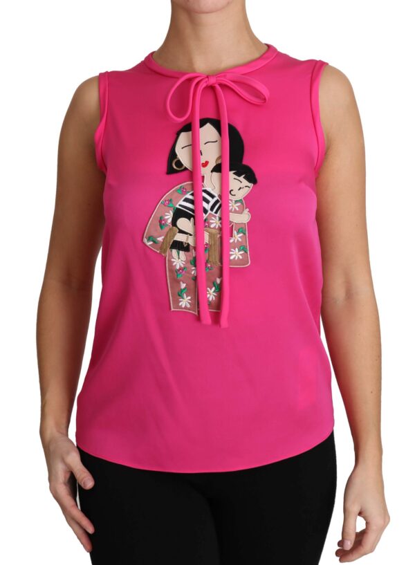 651171 Pink Family Silk Tank Mama Blouse Top Shirt 2.jpg