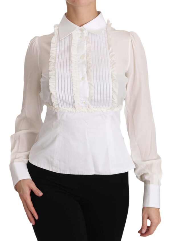 652579 White Silk Ruffle Shirt Top Longsleeved Shirt 3.jpg