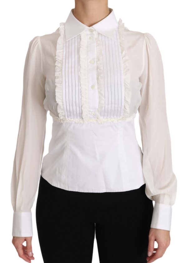 652579 White Silk Ruffle Shirt Top Longsleeved Shirt.jpg