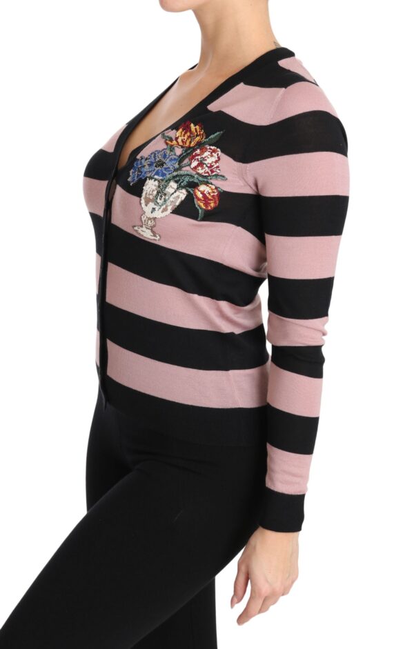654126 Pink Floral Cashmere Cardigan Sweater 2.jpg