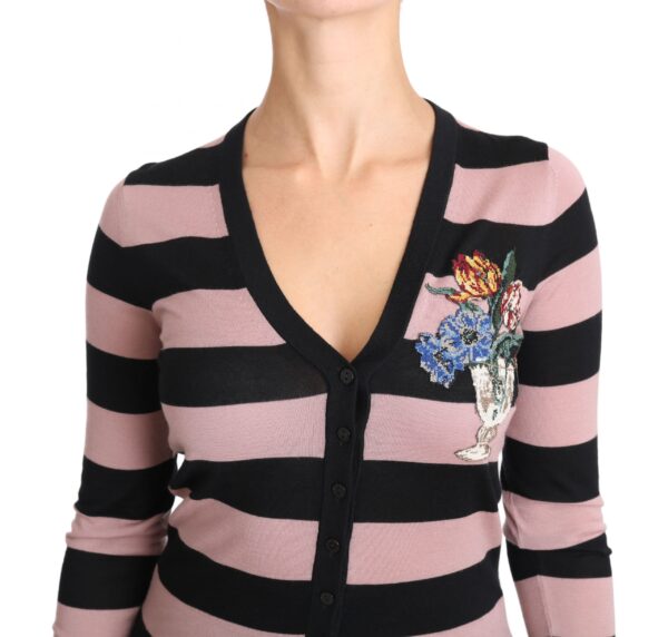 654126 Pink Floral Cashmere Cardigan Sweater 4.jpg