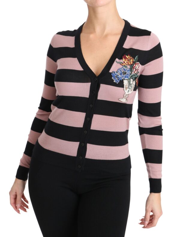 654126 Pink Floral Cashmere Cardigan Sweater 5.jpg