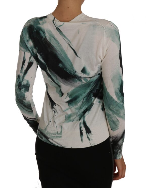 656169 White Silk Cardigan Lightweight Paint Stroke Sweater 1.jpg