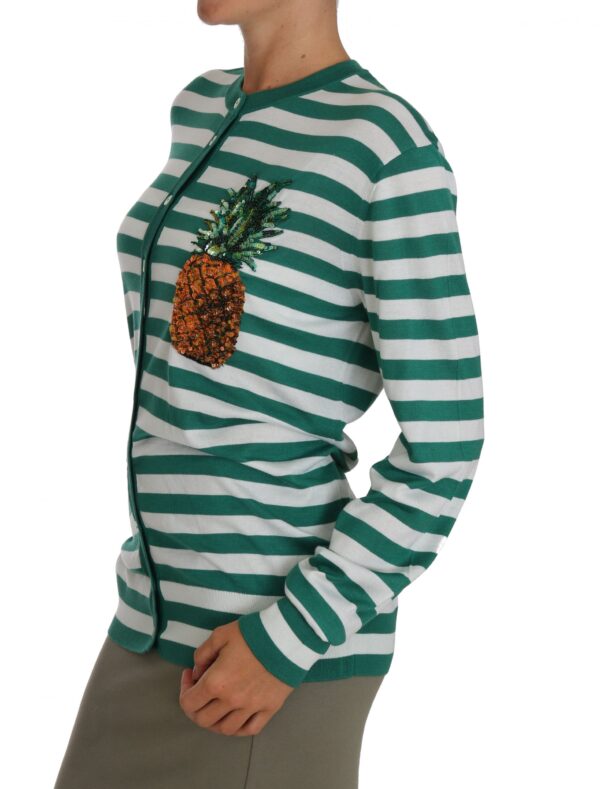 656285 Pineapple Embellished Cardigan Striped Sweater 1.jpg