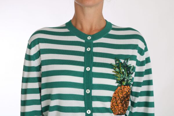 656285 Pineapple Embellished Cardigan Striped Sweater 3.jpg