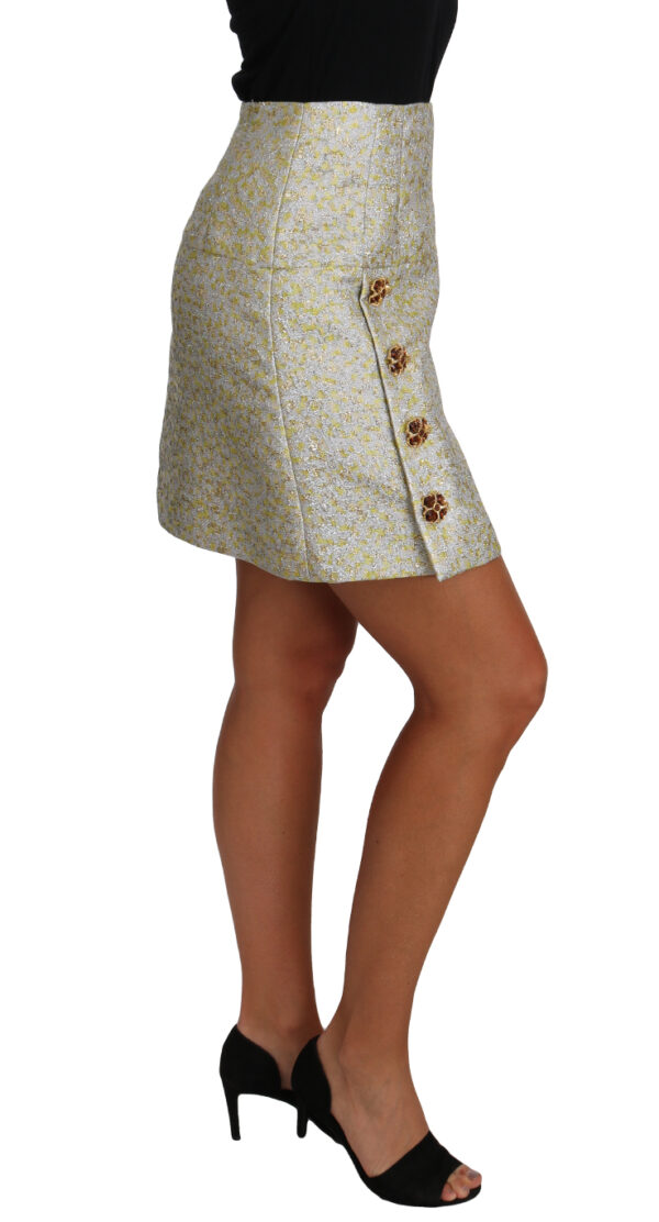 657078 Gold Brocade Crystal Jaquard Mini Skirt 3.jpg