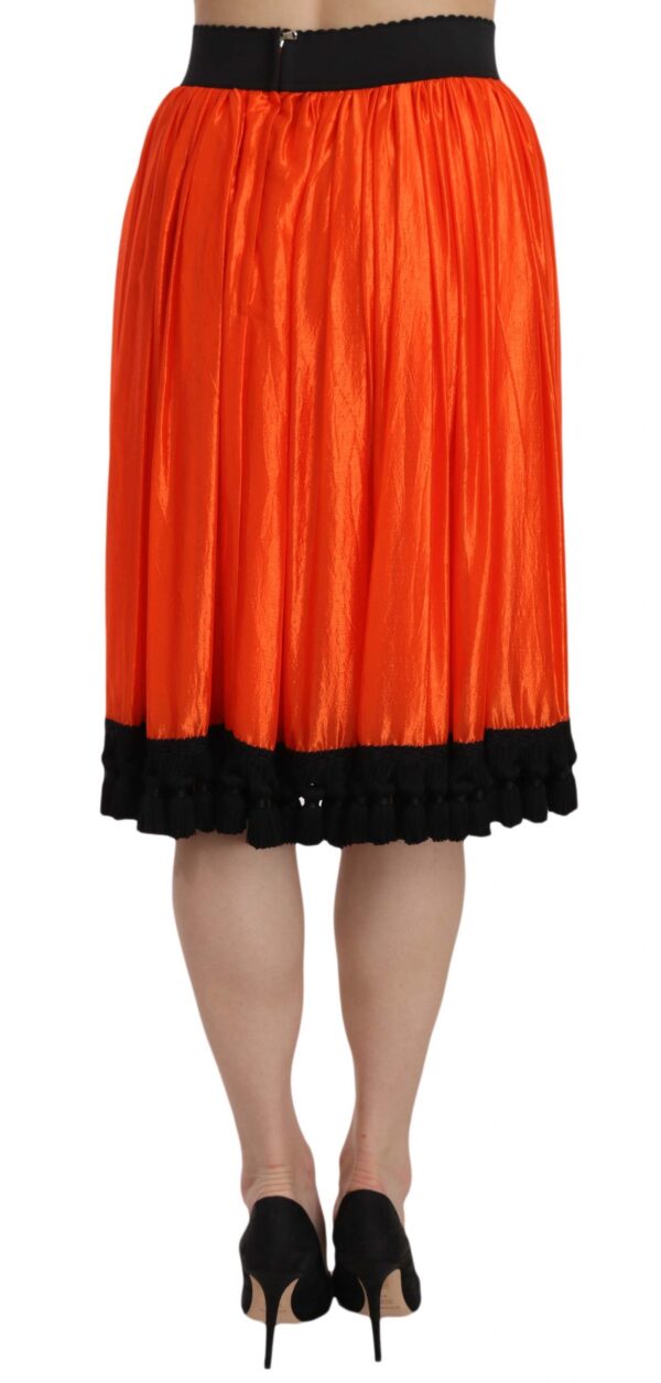 657694 Orange High Waist Knee Length Skirt 1.jpg