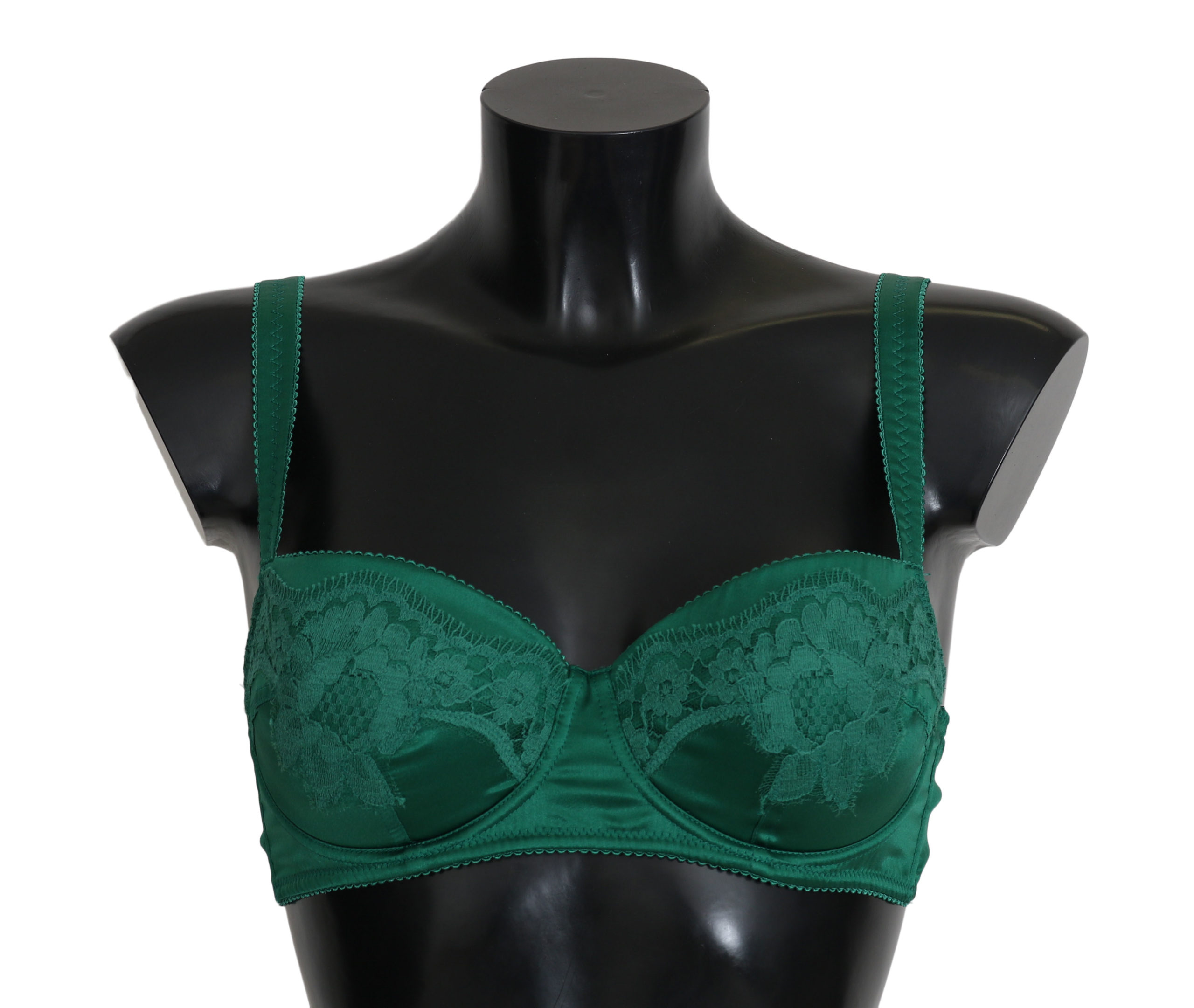 Dolce & Gabbana Enchanting Green Floral Lace Silk Bra • Fashion Brands  Outlet