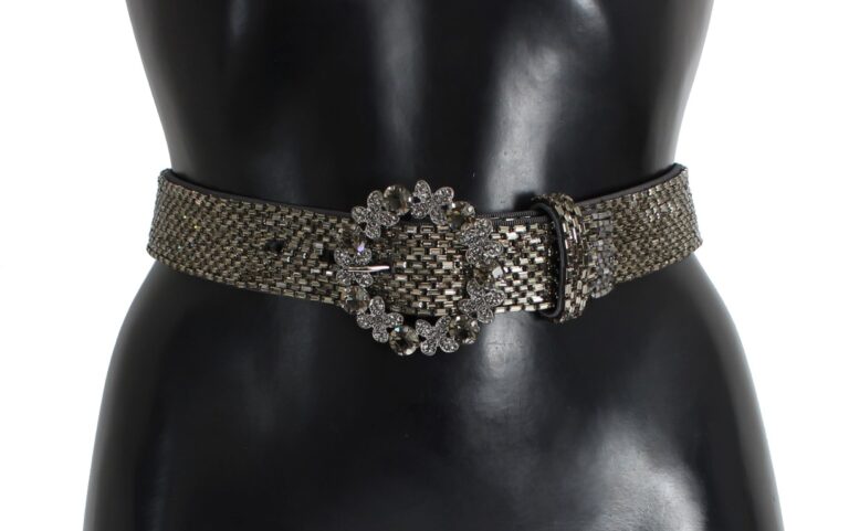 Dolce & Gabbana Crystal Buckle Sequined Waist Belt • Fashion Brands Outlet