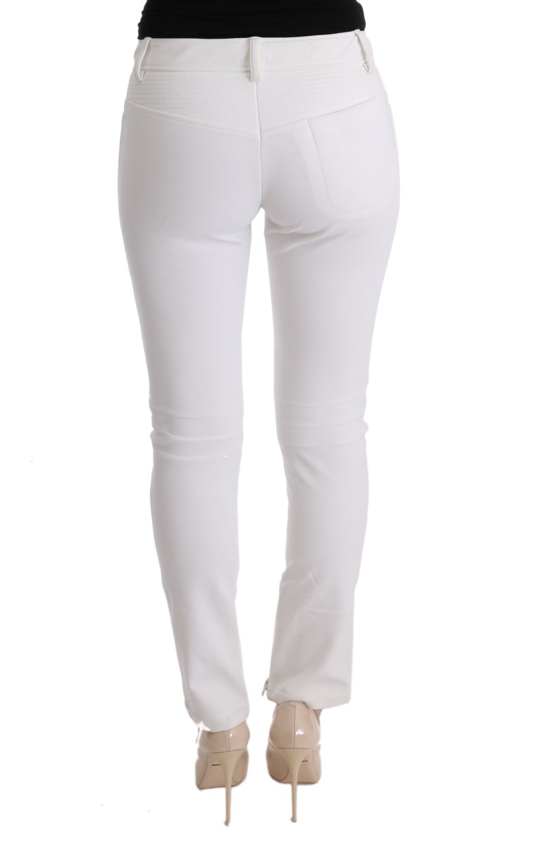 Ermanno Scervino White Cotton Slim Fit Casual Pants • Fashion Brands Outlet