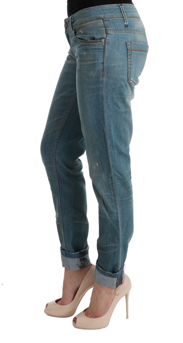 ACHT Blue Denim Cotton Bottoms Slim Fit Jeans • Fashion Brands Outlet