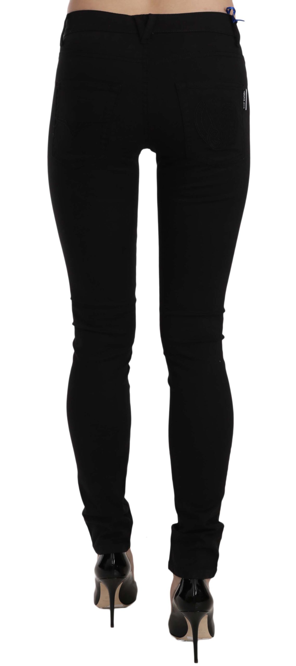 Versace Jeans Black Tiger Logo Gabardine Stretch Slim-Fit Pant ...
