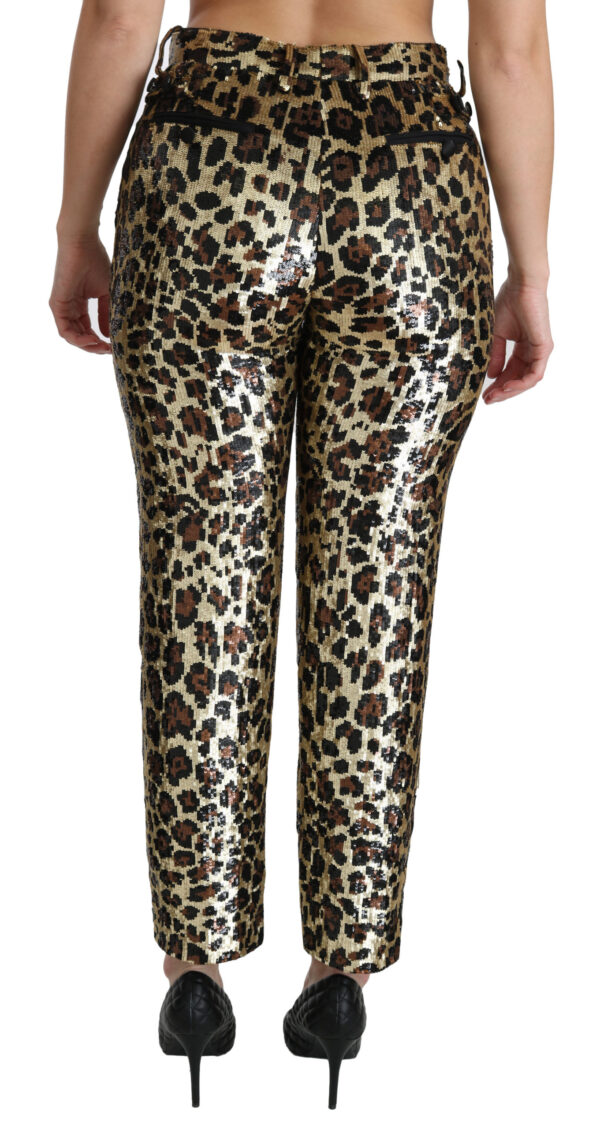 Chic High Waist Leopard Sequin Pants - Image 5