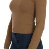 GF Ferre Elegant Brown Fitted Blouse for Sophisticated Evenings - Image 2