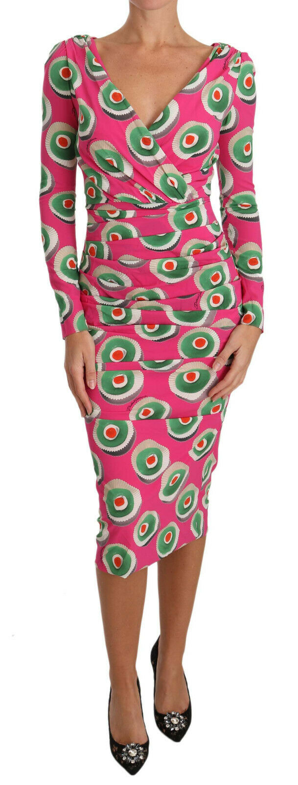 Dolce & Gabbana Pink Silk Cup Cake Sheath Stretch Dress • Fashion Brands  Outlet