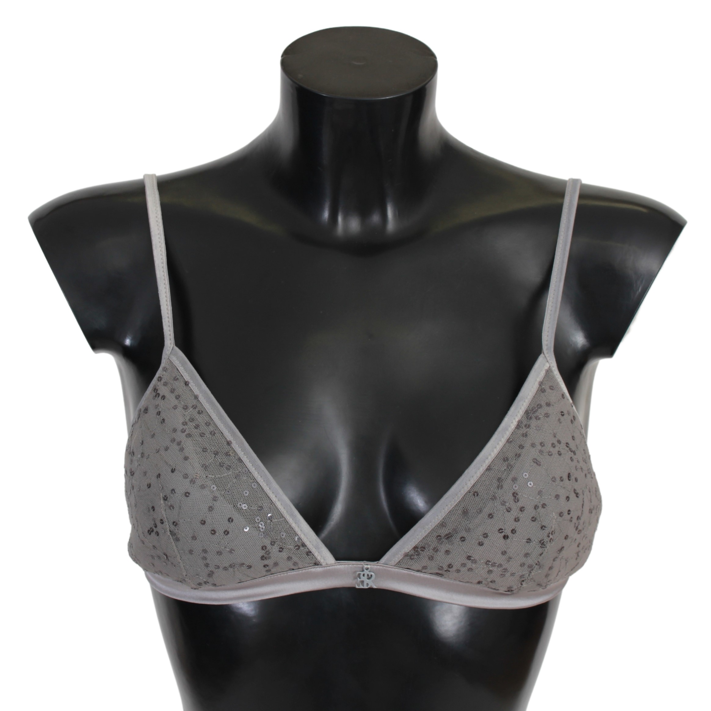 Ermanno Scervino Gray Nylon Sequined Triangolo Bra Underwear • Fashion  Brands Outlet