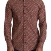 Dolce & Gabbana Elegant Red Martini Fit Cotton Shirt - Image 6
