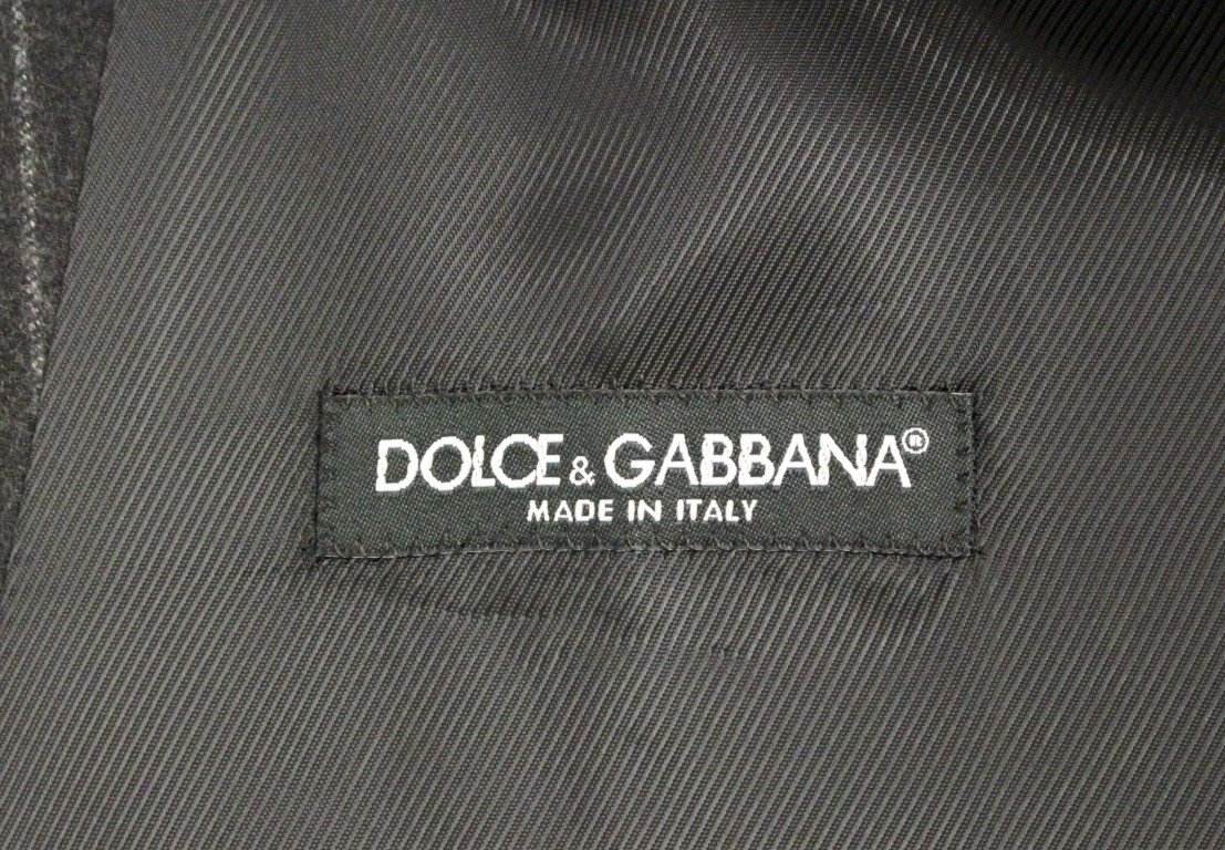 Dolce & Gabbana Gray Striped Wool Logo Vest • Fashion Brands Outlet