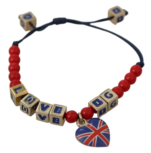 Dolce & Gabbana Elegant Blue Red Glass Cotton Blend Bracelet - Image 4