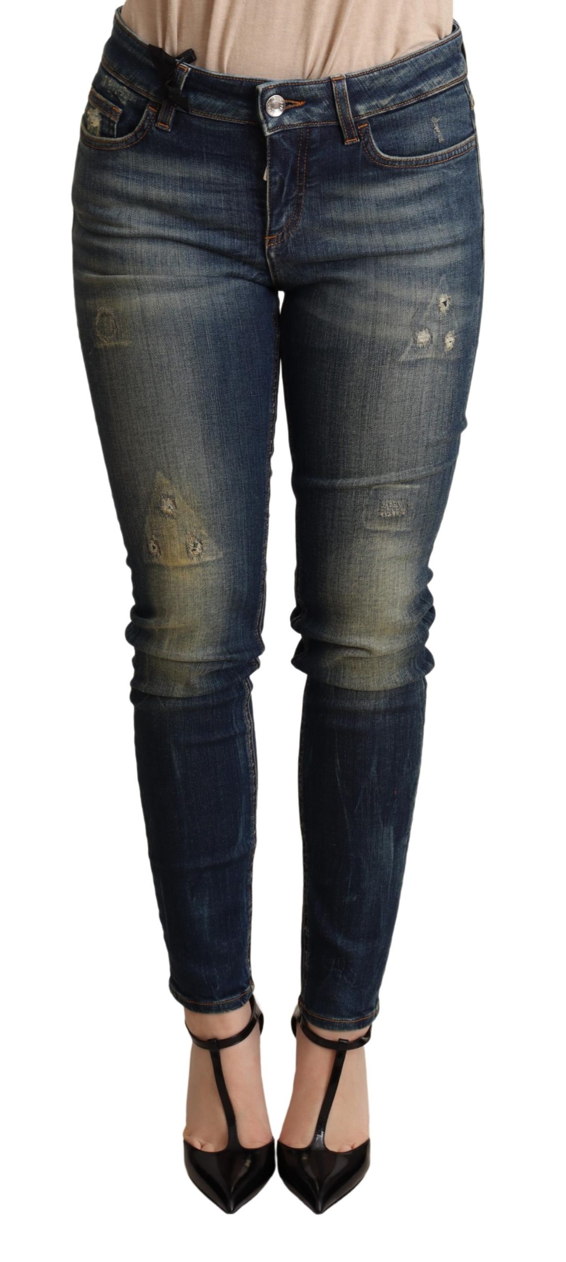 Dolce Stretch Skinny Denim Outlet Jeans & Dark Cotton Gabbana Blue Brands Fashion •