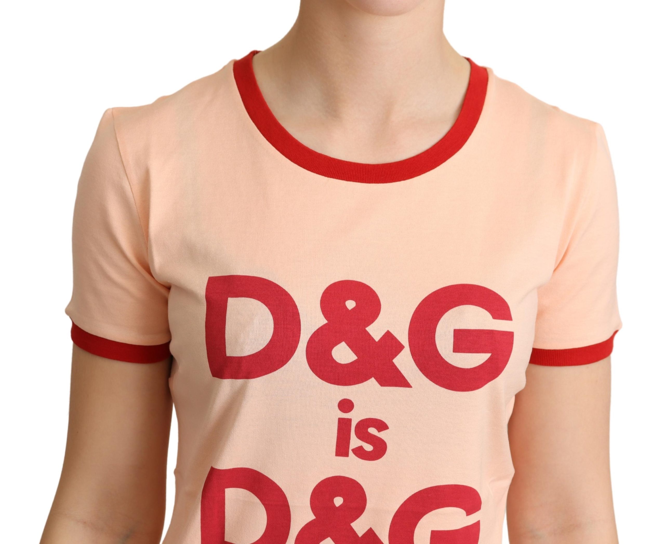 Nybegynder nyt år invadere Dolce & Gabbana Pink Crewneck D&G IS D&G Top T-shirt • Fashion Brands Outlet