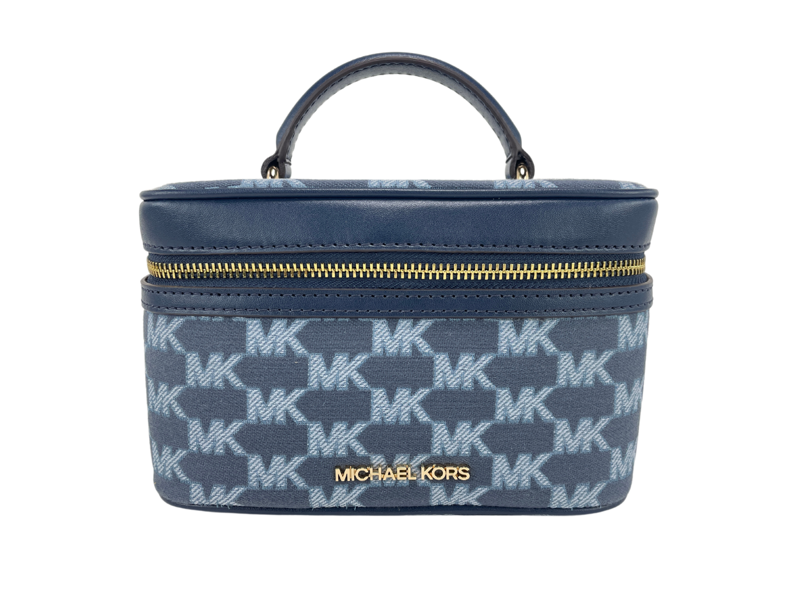 Michael kors Jet Set Medium Navy Multi Jacquard Canvas Zip Trunk Crossbody  Bag • Fashion Brands Outlet