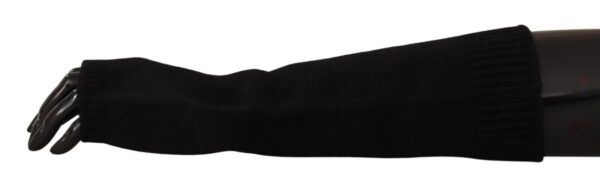 Dolce & Gabbana Elegant Black Cashmere Fingerless Gloves - Image 3