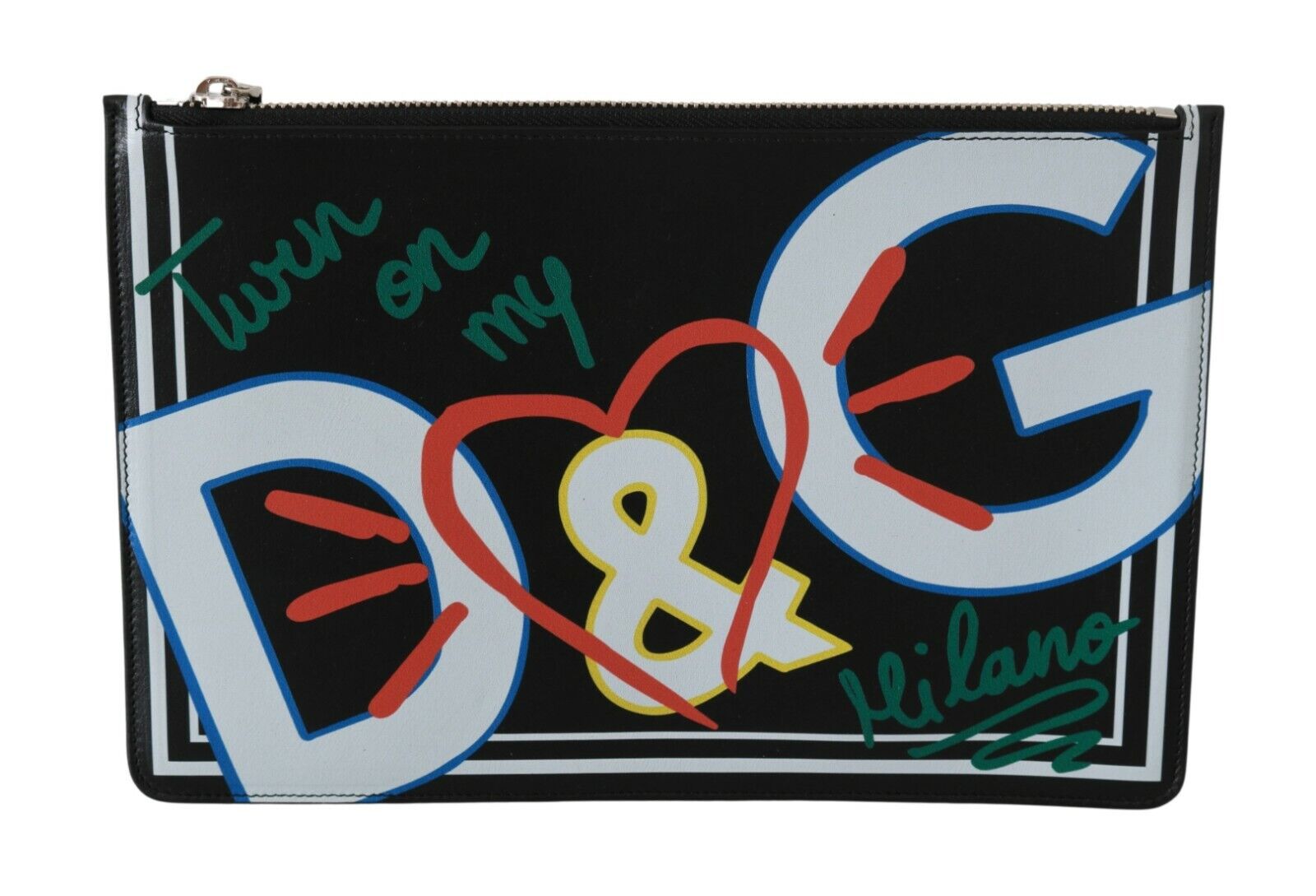 Dolce & Gabbana Black DG Print Mens Zipper Coin Purse Leather Wallet •  Fashion Brands Outlet