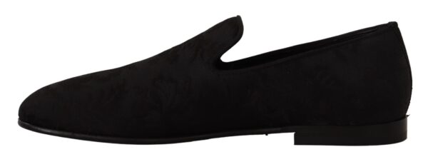 Dolce & Gabbana Elegant Jacquard Slide On Loafers Flats - Image 5