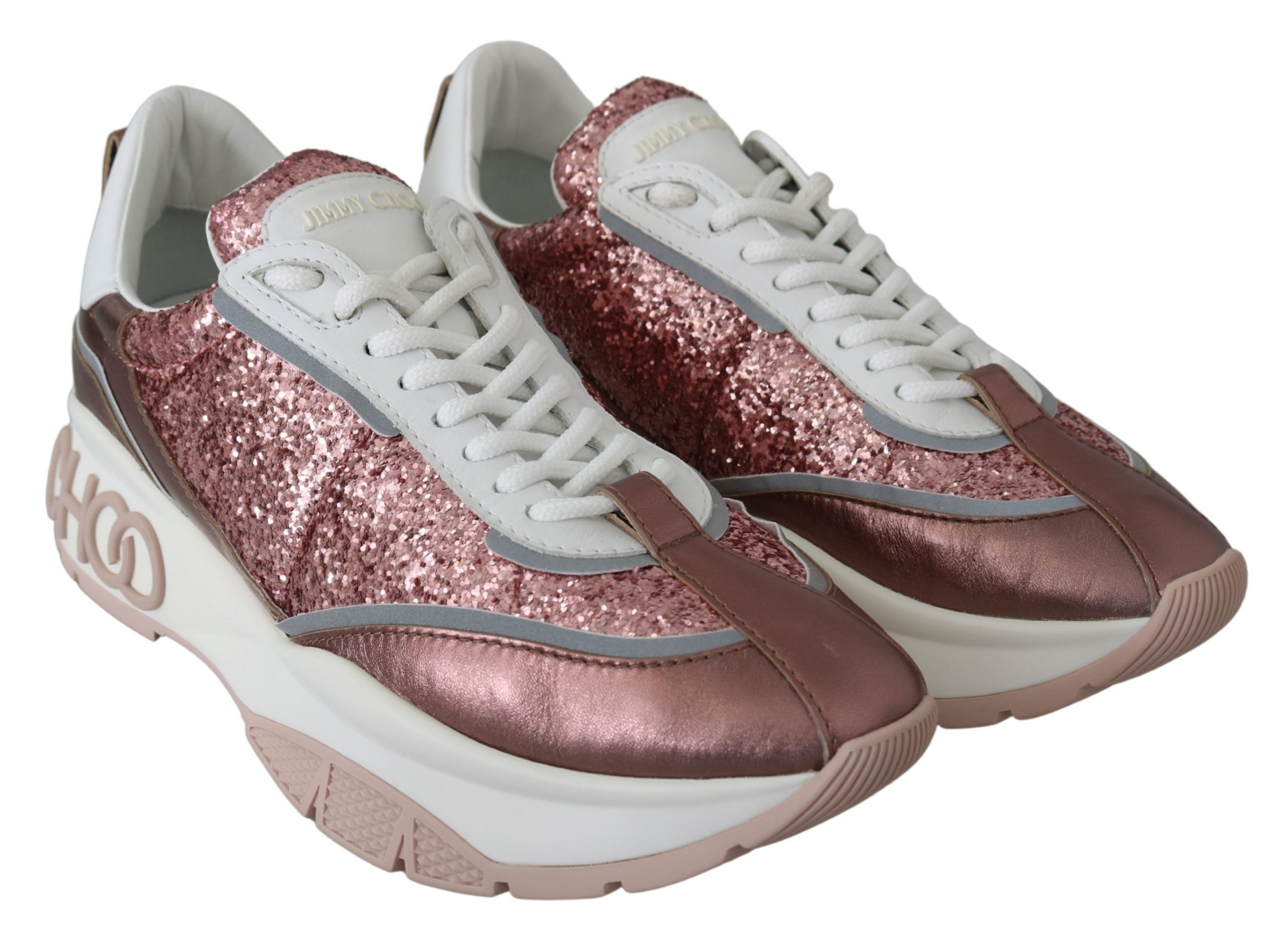 Jimmy Choo Pink Candyfloss Leather Raine Sneakers • Fashion Brands