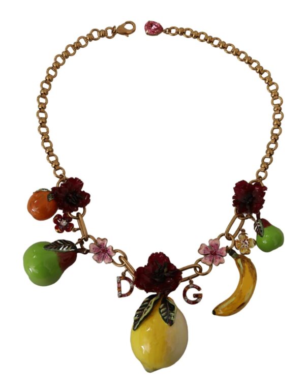 Dolce & Gabbana Chic Gold Statement Sicily Fruit Necklace - Image 3