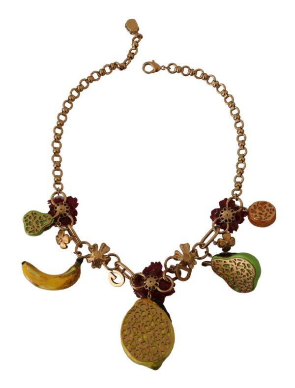 Dolce & Gabbana Chic Gold Statement Sicily Fruit Necklace - Image 4